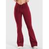 imageYEOREO Women Workout Scrunch Flare Leggings Drawstring No Front Seam Ericane Butt Lifting 315quot Gym Yoga LeggingsWine