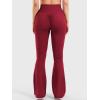 imageYEOREO Women Workout Scrunch Flare Leggings Drawstring No Front Seam Ericane Butt Lifting 315quot Gym Yoga LeggingsWine