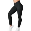 imageYEOREO Workout Leggings for Women Tummy Control Butt Lifting Leggings High Waisted Cross Waist Gym Yoga Compression PantsBlack