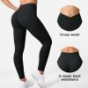 imageYEOREO Workout Leggings for Women Tummy Control Butt Lifting Leggings High Waisted Cross Waist Gym Yoga Compression PantsBlack