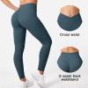 imageYEOREO Workout Leggings for Women Tummy Control Butt Lifting Leggings High Waisted Cross Waist Gym Yoga Compression PantsBlue