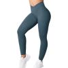 imageYEOREO Workout Leggings for Women Tummy Control Butt Lifting Leggings High Waisted Cross Waist Gym Yoga Compression PantsBlue