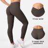 imageYEOREO Workout Leggings for Women Tummy Control Butt Lifting Leggings High Waisted Cross Waist Gym Yoga Compression PantsCoffee