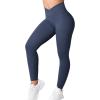 imageYEOREO Workout Leggings for Women Tummy Control Butt Lifting Leggings High Waisted Cross Waist Gym Yoga Compression PantsDark Blue