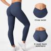 imageYEOREO Workout Leggings for Women Tummy Control Butt Lifting Leggings High Waisted Cross Waist Gym Yoga Compression PantsDark Blue