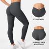 imageYEOREO Workout Leggings for Women Tummy Control Butt Lifting Leggings High Waisted Cross Waist Gym Yoga Compression PantsDark Grey
