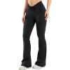 imageYEOREO Women Workout Scrunch Flare Leggings Drawstring No Front Seam Ericane Butt Lifting 315quot Gym Yoga LeggingsBlack