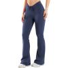 imageYEOREO Women Workout Scrunch Flare Leggings Drawstring No Front Seam Ericane Butt Lifting 315quot Gym Yoga LeggingsNavy