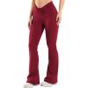 imageYEOREO Women Workout Scrunch Flare Leggings Drawstring No Front Seam Ericane Butt Lifting 315quot Gym Yoga LeggingsWine