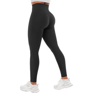 imageYEOREO Workout Leggings for Women Hidden Scrunch Tummy Control Leggings Agathia High Waisted Gym Yoga PantsBlack