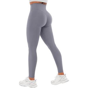 imageYEOREO Workout Leggings for Women Hidden Scrunch Tummy Control Leggings Agathia High Waisted Gym Yoga PantsBlue Gray