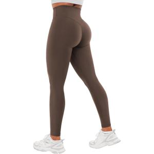 imageYEOREO Workout Leggings for Women Hidden Scrunch Tummy Control Leggings Agathia High Waisted Gym Yoga PantsCoffee