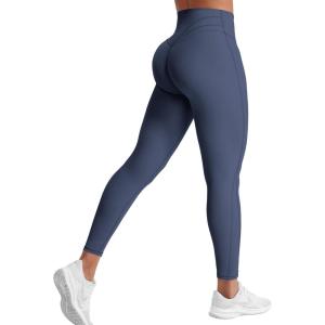 imageYEOREO Workout Leggings for Women Tummy Control Butt Lifting Leggings High Waisted Cross Waist Gym Yoga Compression PantsDark Blue