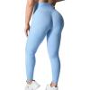imageYEOREO Grace Workout Leggings for Women Butt Lifting Tummy Control High Waist Gym Yoga Compression PantsLight Blue