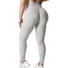 imageYEOREO Grace Workout Leggings for Women Butt Lifting Tummy Control High Waist Gym Yoga Compression PantsWhite Grey