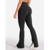 imageYEOREO Women Mini Flare Split Hem Leggings with Pockets Tummy Control Workout Leggings Anilnia Hidden Scrunch Gym Yoga PantsBlack