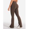 imageYEOREO Women Mini Flare Split Hem Leggings with Pockets Tummy Control Workout Leggings Anilnia Hidden Scrunch Gym Yoga PantsCoffee