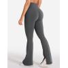 imageYEOREO Women Mini Flare Split Hem Leggings with Pockets Tummy Control Workout Leggings Anilnia Hidden Scrunch Gym Yoga PantsDark Gray