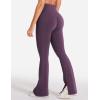 imageYEOREO Women Mini Flare Split Hem Leggings with Pockets Tummy Control Workout Leggings Anilnia Hidden Scrunch Gym Yoga PantsPurple