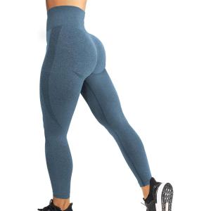 imageYEOREO Women Seamless Workout Leggings Gym High Waist Yoga PantsBlue