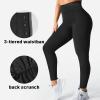 imageYEOREO Amplify Leggings for Women Seamless Scrunch Leggings Butt Lifting Gym High Waisted Athletic LeggingsBlack Marl