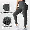 imageYEOREO Amplify Leggings for Women Seamless Scrunch Leggings Butt Lifting Gym High Waisted Athletic LeggingsGrey Marl