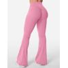 imageYEOREO Kalie Flare Scrunch Leggings for Women V Cross Waist Bell Bottom Yoga Pants Tummy Control Bootcut Workout LeggingsBegonia Pink