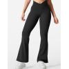 imageYEOREO Kalie Flare Scrunch Leggings for Women V Cross Waist Bell Bottom Yoga Pants Tummy Control Bootcut Workout LeggingsBlack