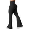 imageYEOREO Kalie Flare Scrunch Leggings for Women V Cross Waist Bell Bottom Yoga Pants Tummy Control Bootcut Workout LeggingsBlack