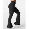 imageYEOREO Kalie Flare Scrunch Leggings for Women V Cross Waist Bell Bottom Yoga Pants Tummy Control Bootcut Workout LeggingsBlack