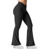 imageYEOREO Kalie Flare Scrunch Leggings for Women V Cross Waist Bell Bottom Yoga Pants Tummy Control Bootcut Workout LeggingsBlack