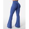 imageYEOREO Kalie Flare Scrunch Leggings for Women V Cross Waist Bell Bottom Yoga Pants Tummy Control Bootcut Workout LeggingsBlue
