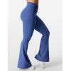 imageYEOREO Kalie Flare Scrunch Leggings for Women V Cross Waist Bell Bottom Yoga Pants Tummy Control Bootcut Workout LeggingsBlue