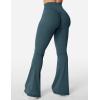 imageYEOREO Kalie Flare Scrunch Leggings for Women V Cross Waist Bell Bottom Yoga Pants Tummy Control Bootcut Workout LeggingsBlue Green