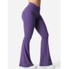 imageYEOREO Kalie Flare Scrunch Leggings for Women V Cross Waist Bell Bottom Yoga Pants Tummy Control Bootcut Workout LeggingsBlue Purple