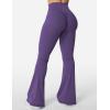 imageYEOREO Kalie Flare Scrunch Leggings for Women V Cross Waist Bell Bottom Yoga Pants Tummy Control Bootcut Workout LeggingsBlue Purple