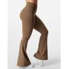 imageYEOREO Kalie Flare Scrunch Leggings for Women V Cross Waist Bell Bottom Yoga Pants Tummy Control Bootcut Workout LeggingsBrown