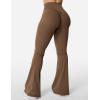 imageYEOREO Kalie Flare Scrunch Leggings for Women V Cross Waist Bell Bottom Yoga Pants Tummy Control Bootcut Workout LeggingsBrown
