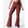 imageYEOREO Kalie Flare Scrunch Leggings for Women V Cross Waist Bell Bottom Yoga Pants Tummy Control Bootcut Workout LeggingsBurgundy