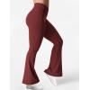imageYEOREO Kalie Flare Scrunch Leggings for Women V Cross Waist Bell Bottom Yoga Pants Tummy Control Bootcut Workout LeggingsBurgundy