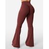 imageYEOREO Kalie Flare Scrunch Leggings for Women V Cross Waist Bell Bottom Yoga Pants Tummy Control Bootcut Workout LeggingsBurgundy