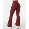 imageYEOREO Kalie Flare Scrunch Leggings for Women V Cross Waist Bell Bottom Yoga Pants Tummy Control Bootcut Workout LeggingsBurgundy
