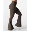 imageYEOREO Kalie Flare Scrunch Leggings for Women V Cross Waist Bell Bottom Yoga Pants Tummy Control Bootcut Workout LeggingsCoffee