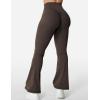 imageYEOREO Kalie Flare Scrunch Leggings for Women V Cross Waist Bell Bottom Yoga Pants Tummy Control Bootcut Workout LeggingsCoffee