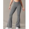 imageYEOREO Kalie Flare Scrunch Leggings for Women V Cross Waist Bell Bottom Yoga Pants Tummy Control Bootcut Workout LeggingsGrey