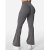 imageYEOREO Kalie Flare Scrunch Leggings for Women V Cross Waist Bell Bottom Yoga Pants Tummy Control Bootcut Workout LeggingsGrey
