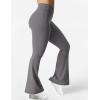imageYEOREO Kalie Flare Scrunch Leggings for Women V Cross Waist Bell Bottom Yoga Pants Tummy Control Bootcut Workout LeggingsGrey