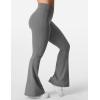 imageYEOREO Kalie Flare Scrunch Leggings for Women V Cross Waist Bell Bottom Yoga Pants Tummy Control Bootcut Workout LeggingsGrey
