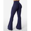 imageYEOREO Kalie Flare Scrunch Leggings for Women V Cross Waist Bell Bottom Yoga Pants Tummy Control Bootcut Workout LeggingsNavy