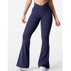 imageYEOREO Kalie Flare Scrunch Leggings for Women V Cross Waist Bell Bottom Yoga Pants Tummy Control Bootcut Workout LeggingsNavy
